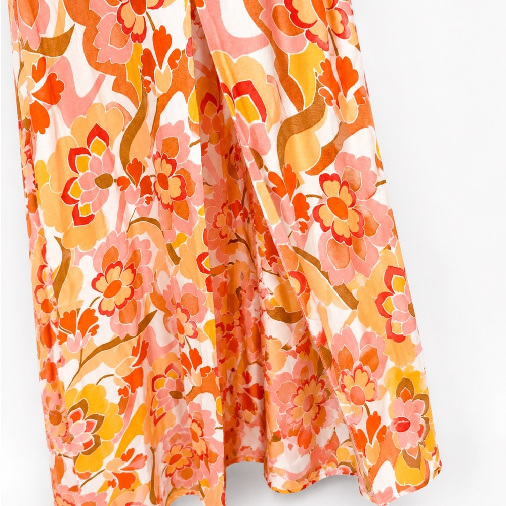AFRM Vintage Coral Floral Shiloh Maxi Dress M NWT Retro Open Back - Picture 5 of 7